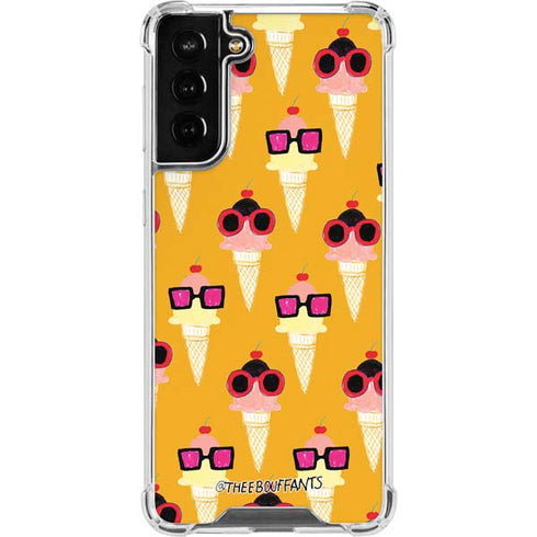 Bouffants and Broken Hearts Ice Cream with Shades Galaxy S21 FE Clear Case