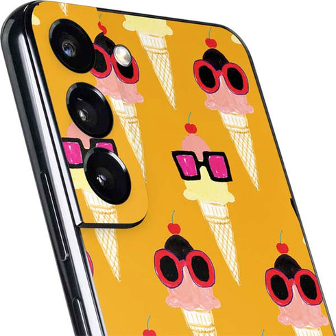 Bouffants and Broken Hearts Ice Cream with Shades Galaxy S22 Skin