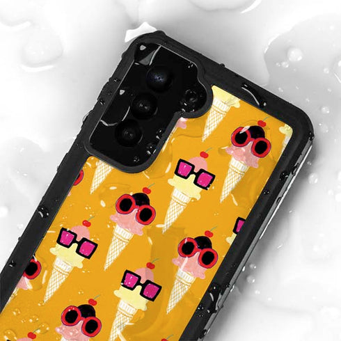 Bouffants and Broken Hearts Ice Cream with Shades Galaxy S23 Waterproof Case