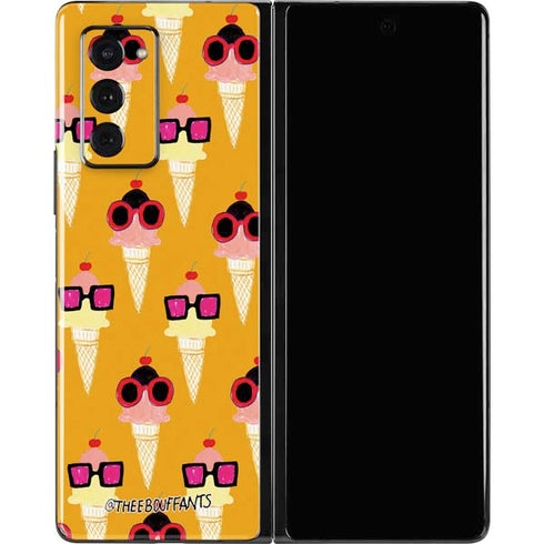 Bouffants and Broken Hearts Ice Cream with Shades Galaxy Z Fold2 5G Skin