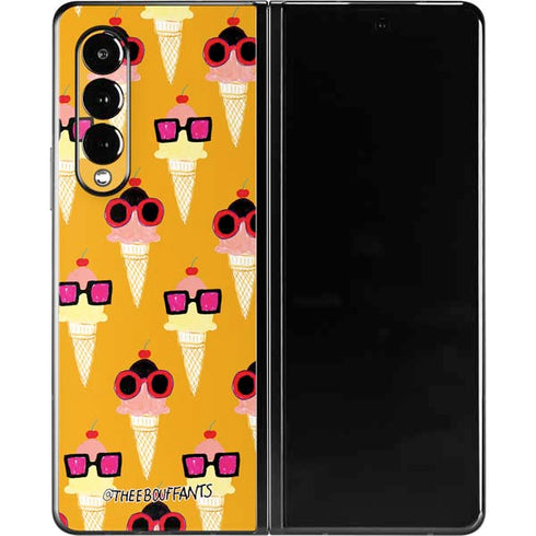 Bouffants and Broken Hearts Ice Cream with Shades Galaxy Z Fold3 5G Skin