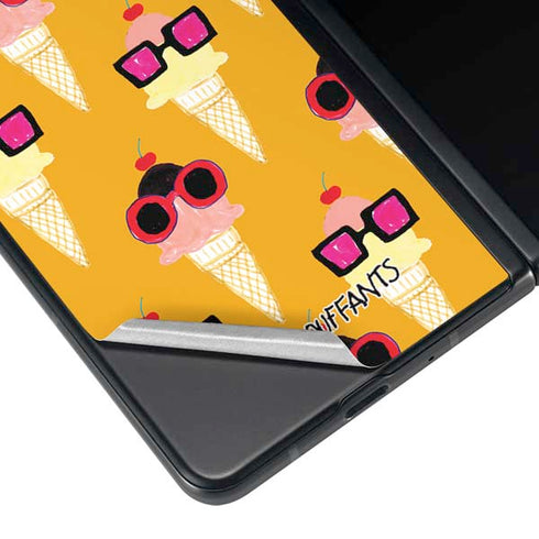 Bouffants and Broken Hearts Ice Cream with Shades Galaxy Z Fold3 5G Skin