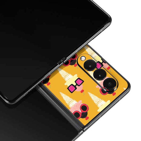 Bouffants and Broken Hearts Ice Cream with Shades Galaxy Z Fold3 5G Skin