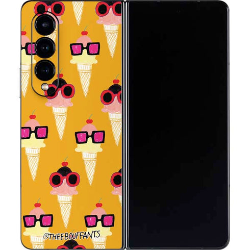 Bouffants and Broken Hearts Ice Cream with Shades Galaxy Z Fold4 5G Skin