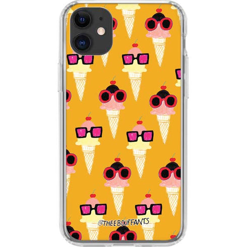Bouffants and Broken Hearts Ice Cream with Shades iPhone 11 Clear Case