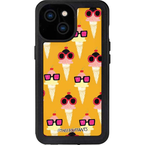 Bouffants and Broken Hearts Ice Cream with Shades iPhone 15 Waterproof Case