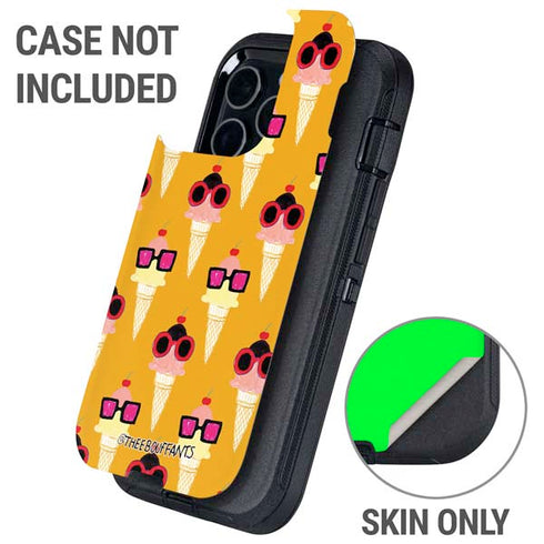 Bouffants and Broken Hearts Ice Cream with Shades Otterbox Defender iPhone Skin