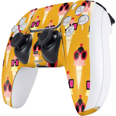 Bouffants and Broken Hearts Ice Cream with Shades PS5 Controller Skin