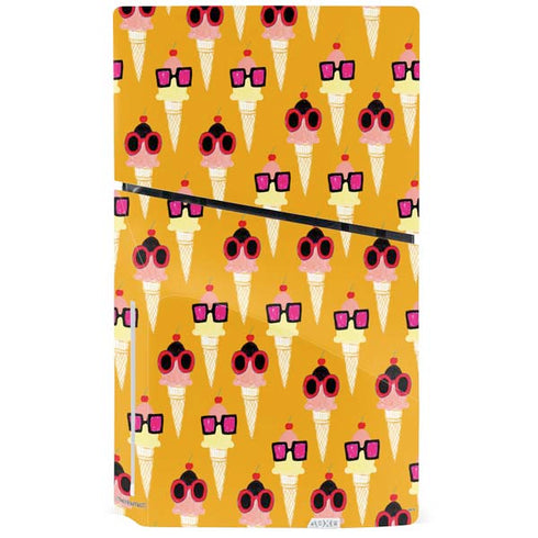 Bouffants and Broken Hearts Ice Cream with Shades PS5 Slim Disk Console Skin