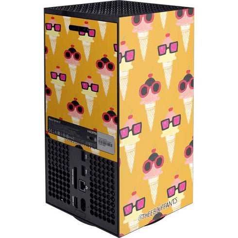 Bouffants and Broken Hearts Ice Cream with Shades Xbox Series X Console Skin