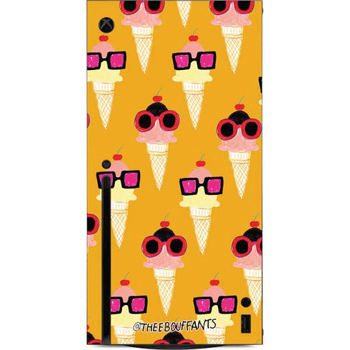 Bouffants and Broken Hearts Ice Cream with Shades Xbox Series X Console Skin