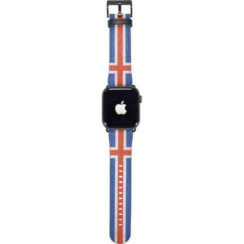 Iceland Flag Distressed Apple Watch Band 42-44mm