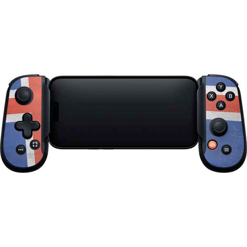 Iceland Flag Distressed Backbone One for iPhone Game Controller Skin