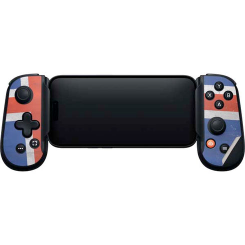 Iceland Flag Distressed Backbone One for iPhone Game Controller Skin