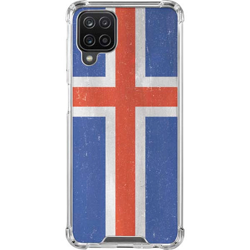 Iceland Flag Distressed Galaxy A12 Clear Case