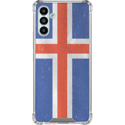 Iceland Flag Distressed Galaxy A13 5G Clear Case