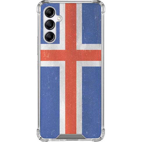 Iceland Flag Distressed Galaxy A14 5G Clear Case