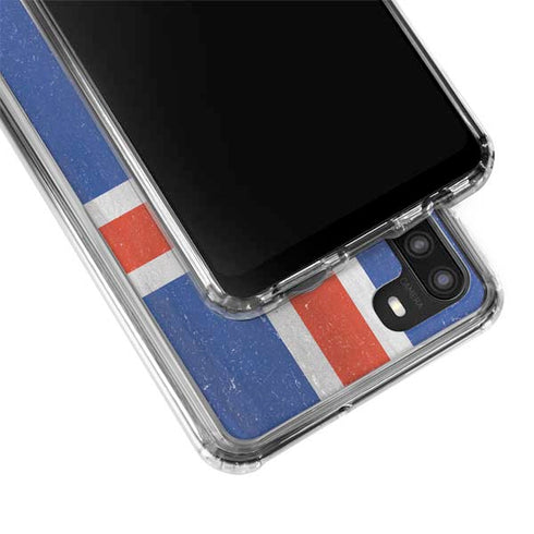 Iceland Flag Distressed Galaxy A21 Clear Case