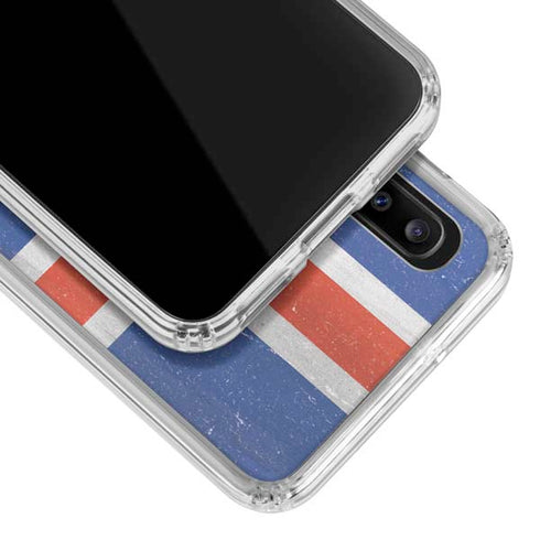 Iceland Flag Distressed Galaxy A30 Clear Case