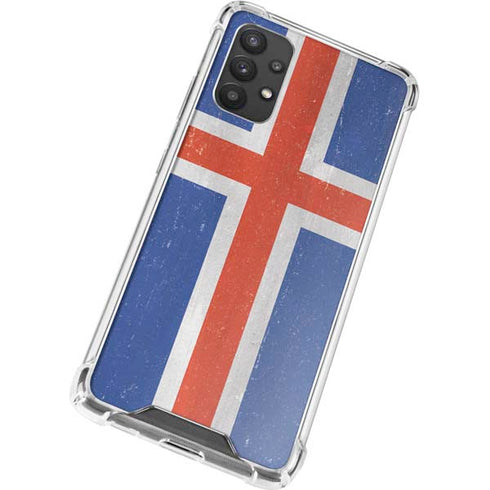 Iceland Flag Distressed Galaxy A32 5G Clear Case