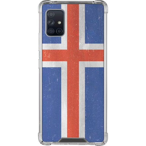 Iceland Flag Distressed Galaxy A51 5G Clear Case