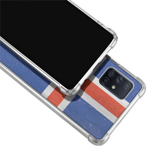 Iceland Flag Distressed Galaxy A51 5G Clear Case
