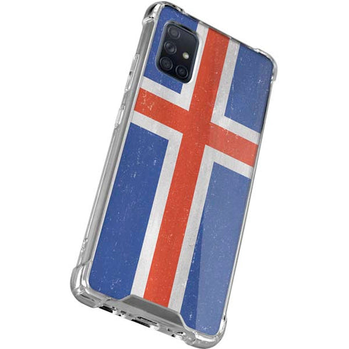 Iceland Flag Distressed Galaxy A51 5G Clear Case