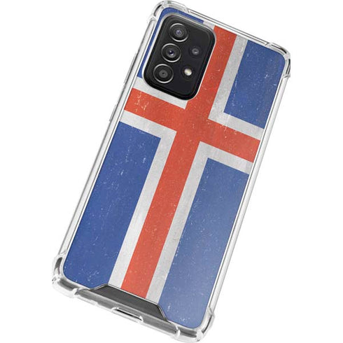 Iceland Flag Distressed Galaxy A52 5G Clear Case