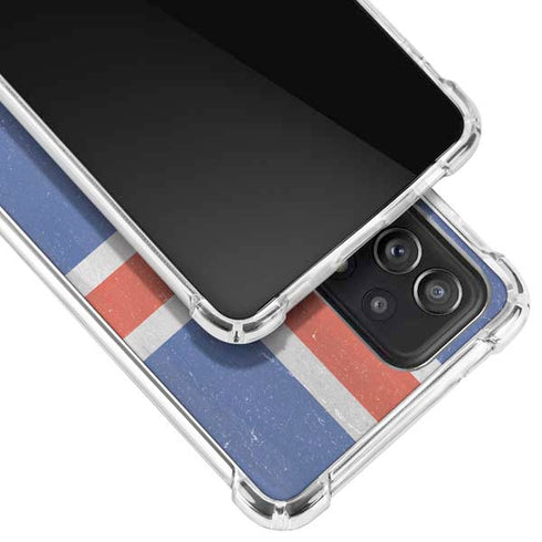 Iceland Flag Distressed Galaxy A52 5G Clear Case
