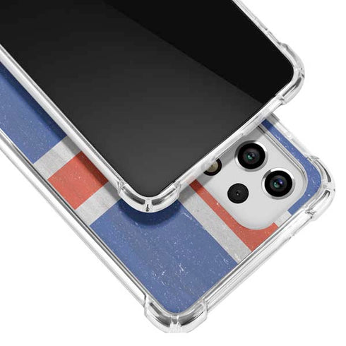 Iceland Flag Distressed Galaxy A53 5G Clear Case