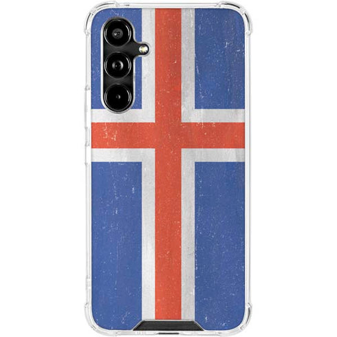 Iceland Flag Distressed Galaxy A54 5G Clear Case