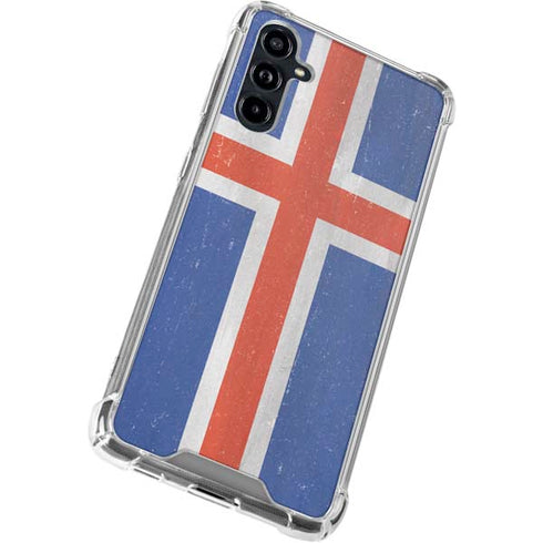 Iceland Flag Distressed Galaxy A54 5G Clear Case