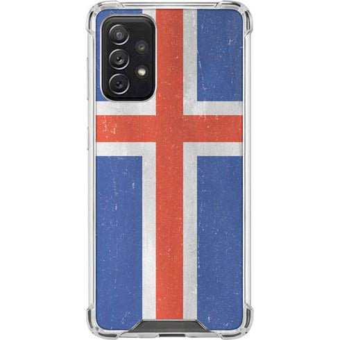 Iceland Flag Distressed Galaxy A72 5G Clear Case