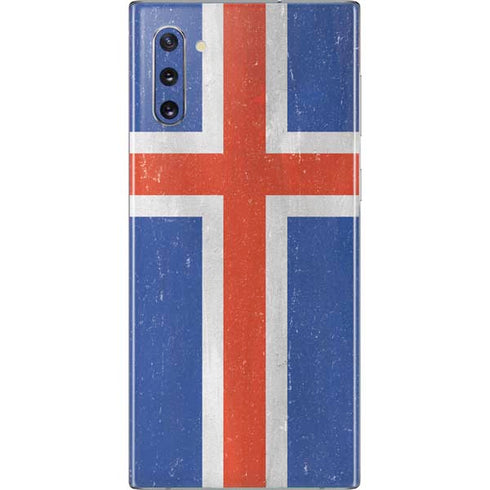 Iceland Flag Distressed Galaxy Note 10 Skin