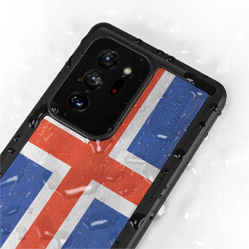 Iceland Flag Distressed Galaxy Note20 Ultra 5G Waterproof Case