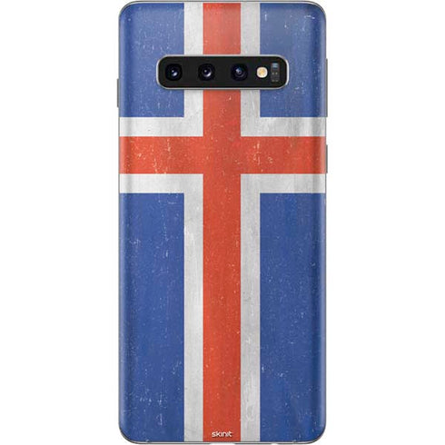 Iceland Flag Distressed Galaxy S10 Skin