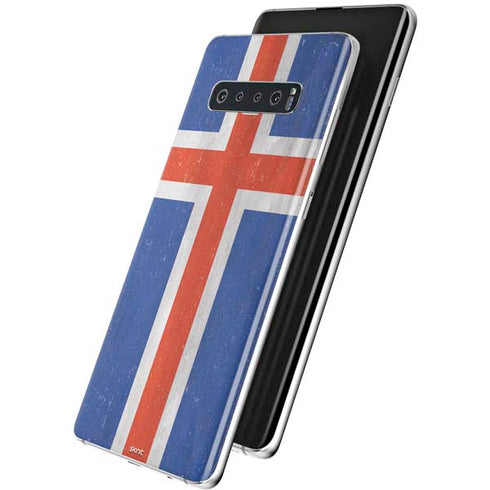 Iceland Flag Distressed Galaxy S10 Skin