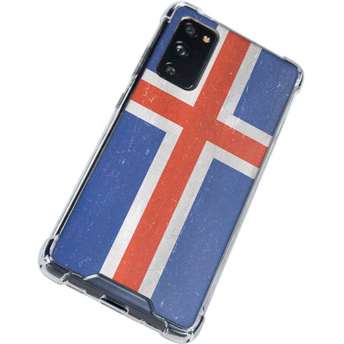 Iceland Flag Distressed Galaxy S20 FE Clear Case