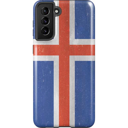 Iceland Flag Distressed Galaxy S21 FE Pro Case