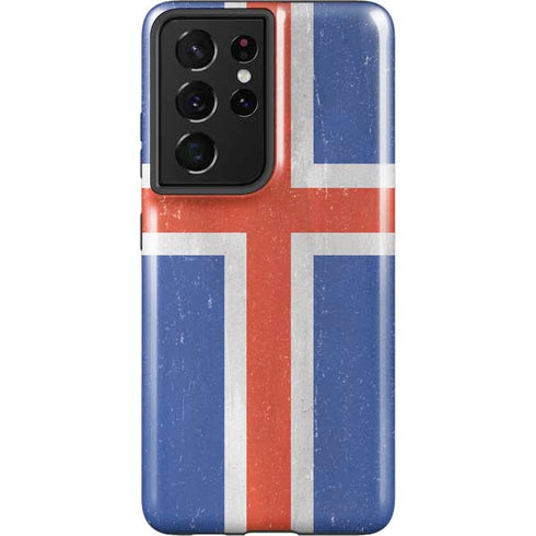 Iceland Flag Distressed Galaxy S21 Ultra 5G Pro Case