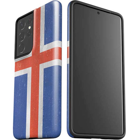 Iceland Flag Distressed Galaxy S21 Ultra 5G Pro Case
