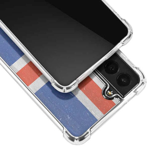 Iceland Flag Distressed Galaxy S22 Clear Case