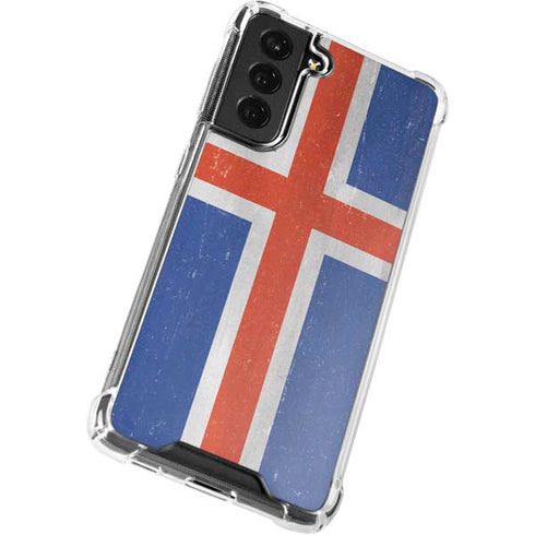 Iceland Flag Distressed Galaxy S22 Plus Clear Case