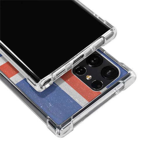 Iceland Flag Distressed Galaxy S22 Ultra Clear Case