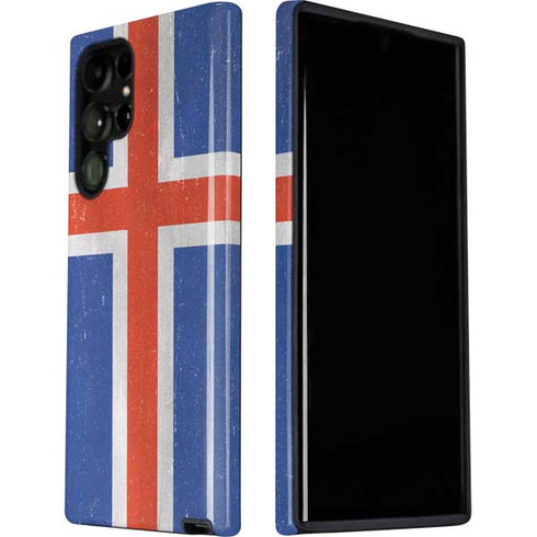 Iceland Flag Distressed Galaxy S22 Ultra Pro Case
