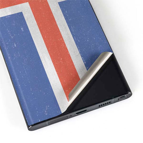 Iceland Flag Distressed Galaxy S22 Ultra Skin