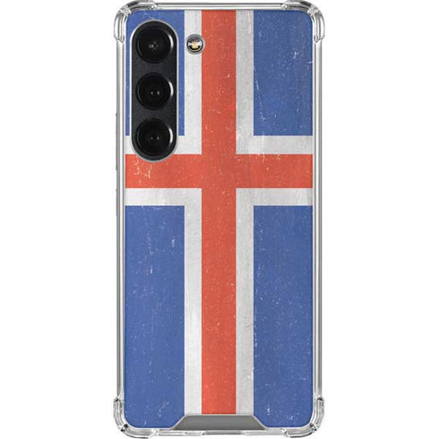 Iceland Flag Distressed Galaxy S23 Clear Case