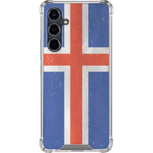 Iceland Flag Distressed Galaxy S23 FE Clear Case