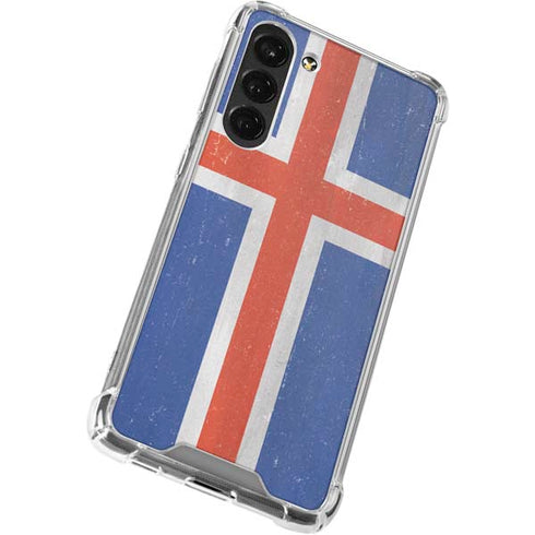 Iceland Flag Distressed Galaxy S23 Plus Clear Case