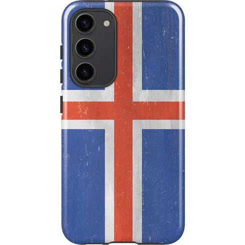 Iceland Flag Distressed Galaxy S23 Plus Pro Case